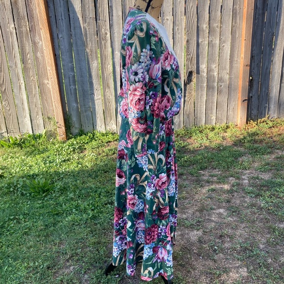 Vintage 80s 90s Lisa II Ltd Floral Cottagecore Lace Collar Dress Women’s M - Picture 8 of 14